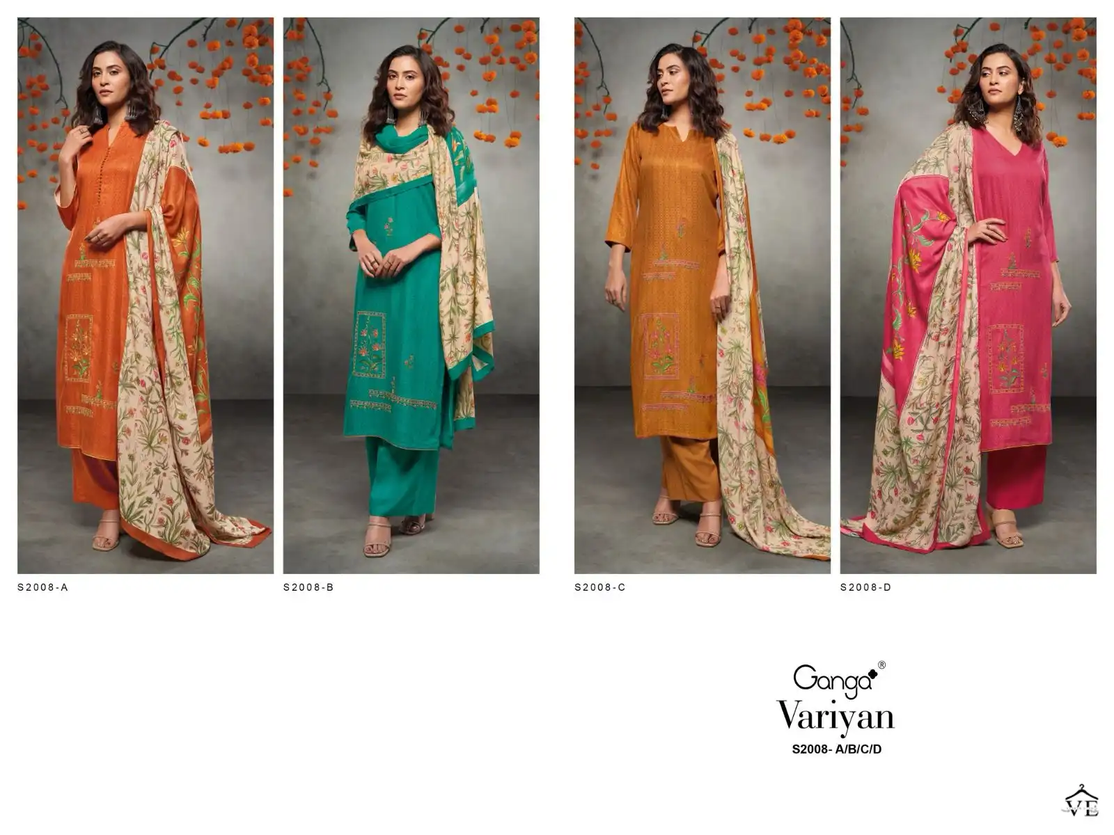 Ganga Variyan 2008 Premium Pure Pashmina Wholesale Woolen Suit Catalog — Wholesale Salwar Suits, Ganga wholesale from Surat - Gallery Image 2