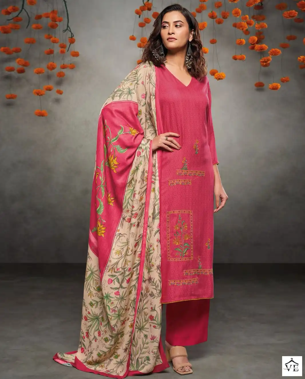 Ganga Variyan 2008 Premium Pure Pashmina Wholesale Woolen Suit Catalog — Wholesale Salwar Suits, Ganga wholesale from Surat — view 1