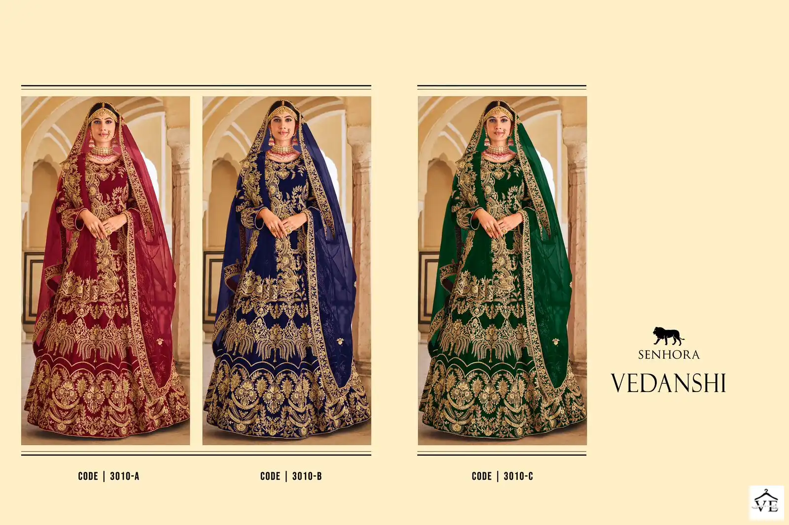 Senhora Vedanshi 9000 Heavy Velvet Wholesale Lehenga — Wholesale Lehenga, MPA wholesale from Surat — view 4
