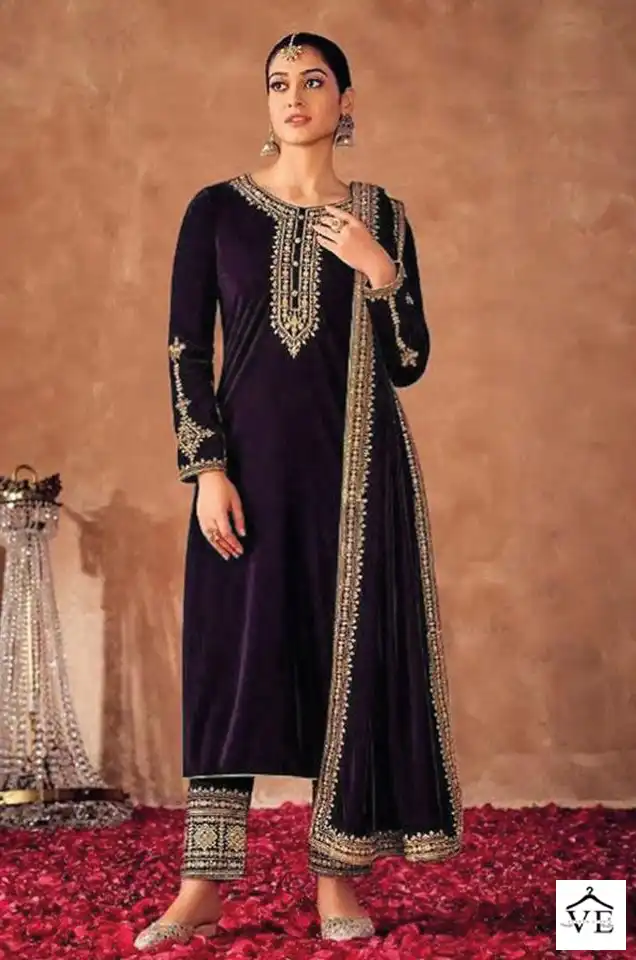 Deepsy Suits Velvet 23 Velvet Wholesale Designer Winter Wear Pakistani Salwar Suit — Wholesale Salwar Suits, MPA wholesale from Surat - Gallery Image 3