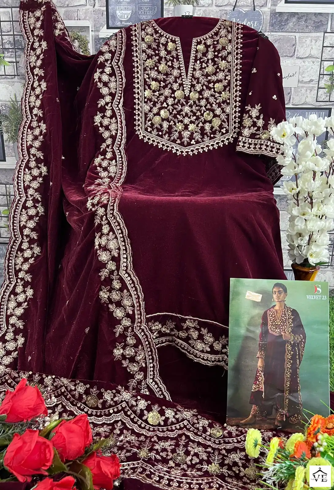 Deepsy Suits Velvet 23 Velvet Wholesale Designer Winter Wear Pakistani Salwar Suit — Wholesale Salwar Suits, MPA wholesale from Surat - Gallery Image 5