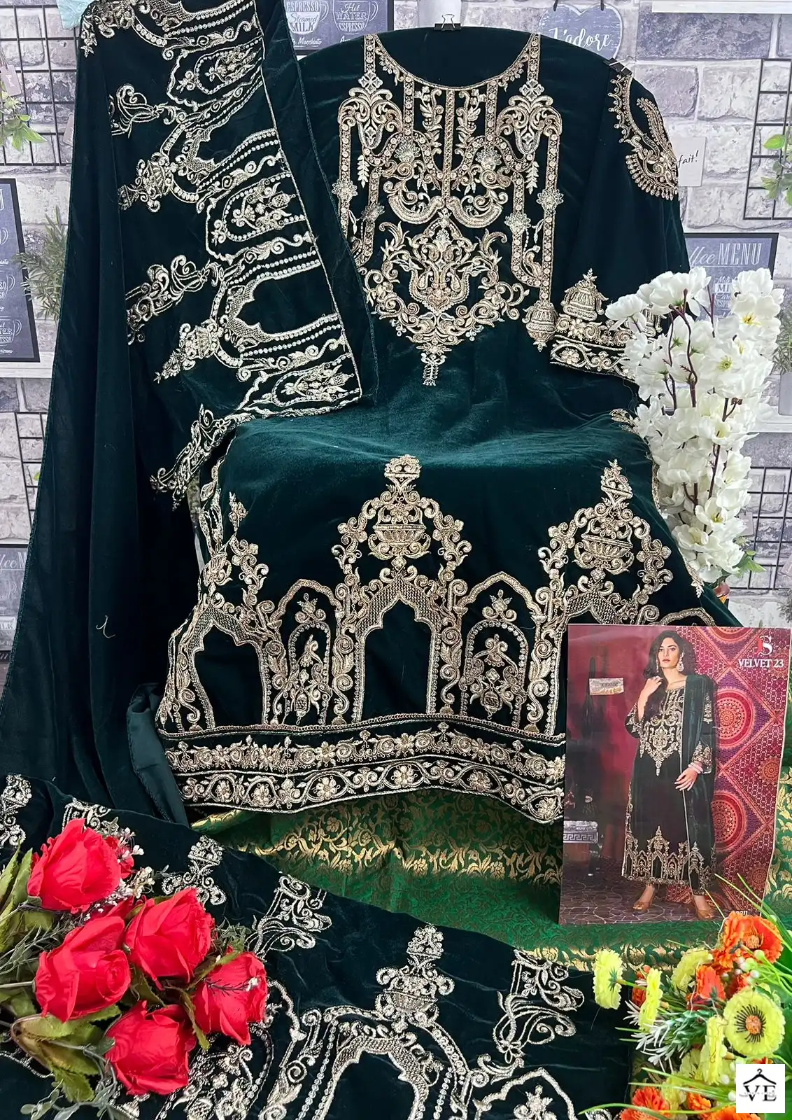 Deepsy Suits Velvet 23 Velvet Wholesale Designer Winter Wear Pakistani Salwar Suit — Wholesale Salwar Suits, MPA wholesale from Surat - Gallery Image 6
