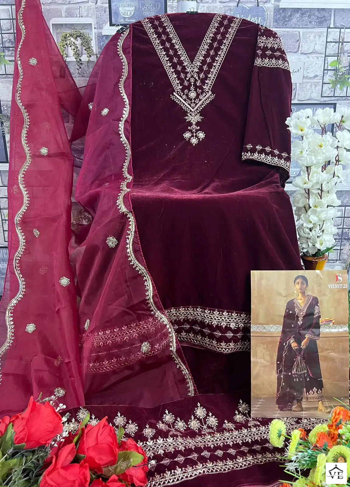 Deepsy Suits Velvet 23 Velvet Wholesale Designer Winter Wear Pakistani Salwar Suit — Wholesale Salwar Suits, MPA wholesale from Surat - Gallery Image 7