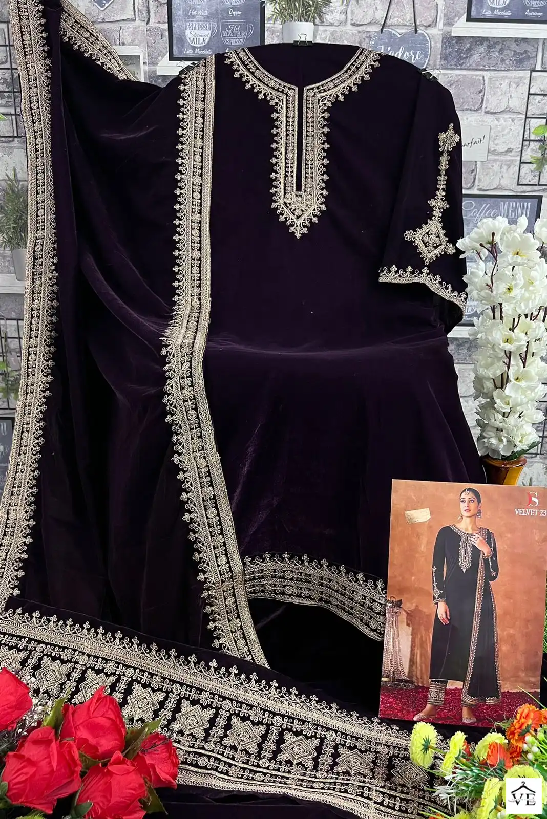 Deepsy Suits Velvet 23 Velvet Wholesale Designer Winter Wear Pakistani Salwar Suit — Wholesale Salwar Suits, MPA wholesale from Surat - Gallery Image 8