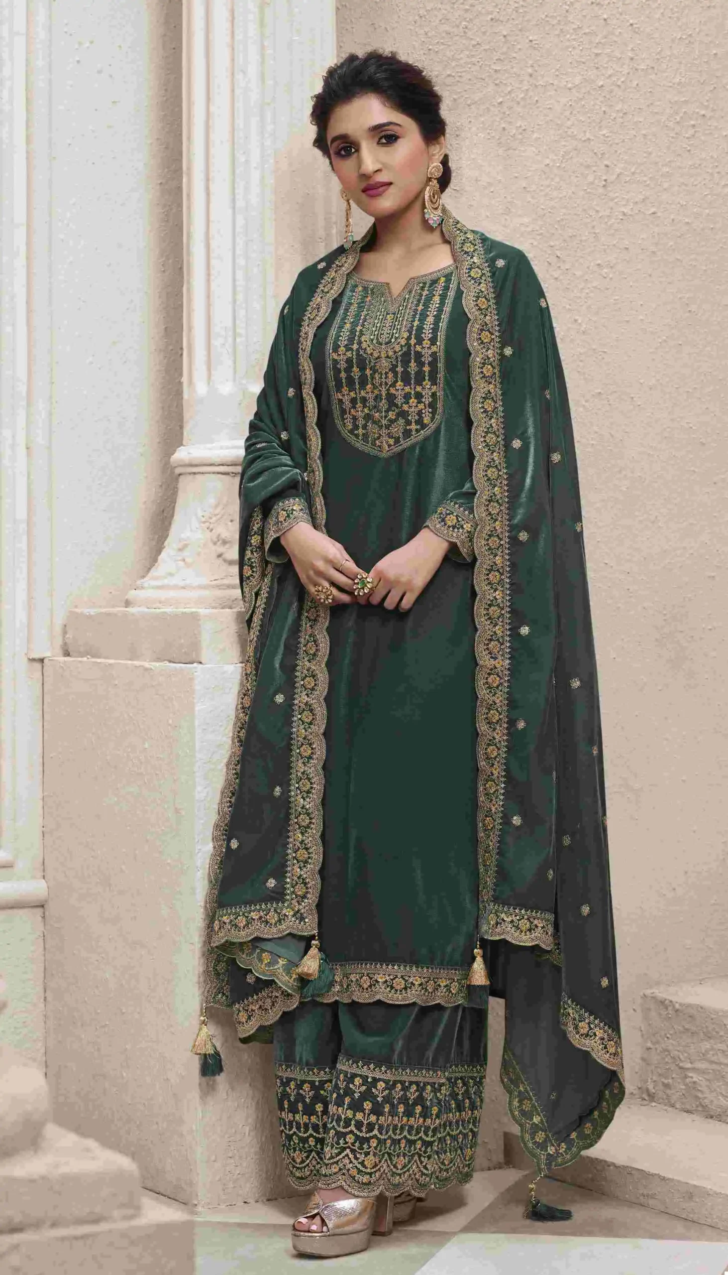 Vinay Fashion Velvet Embroidery Vol 2 Velvet Wholesale Heavy Embroidery Designer Winter Wear Salwar Suit Catalog — Wholesale Salwar Suits, MPA wholesale from Surat - Gallery Image 2