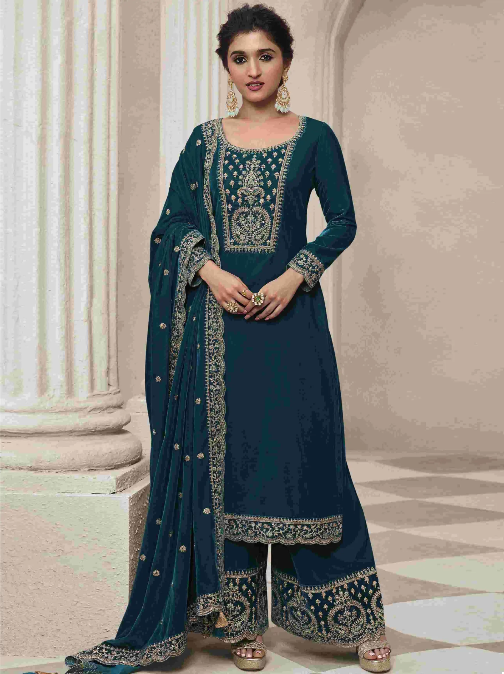 Vinay Fashion Velvet Embroidery Vol 2 Velvet Wholesale Heavy Embroidery Designer Winter Wear Salwar Suit Catalog — Wholesale Salwar Suits, MPA wholesale from Surat — view 1