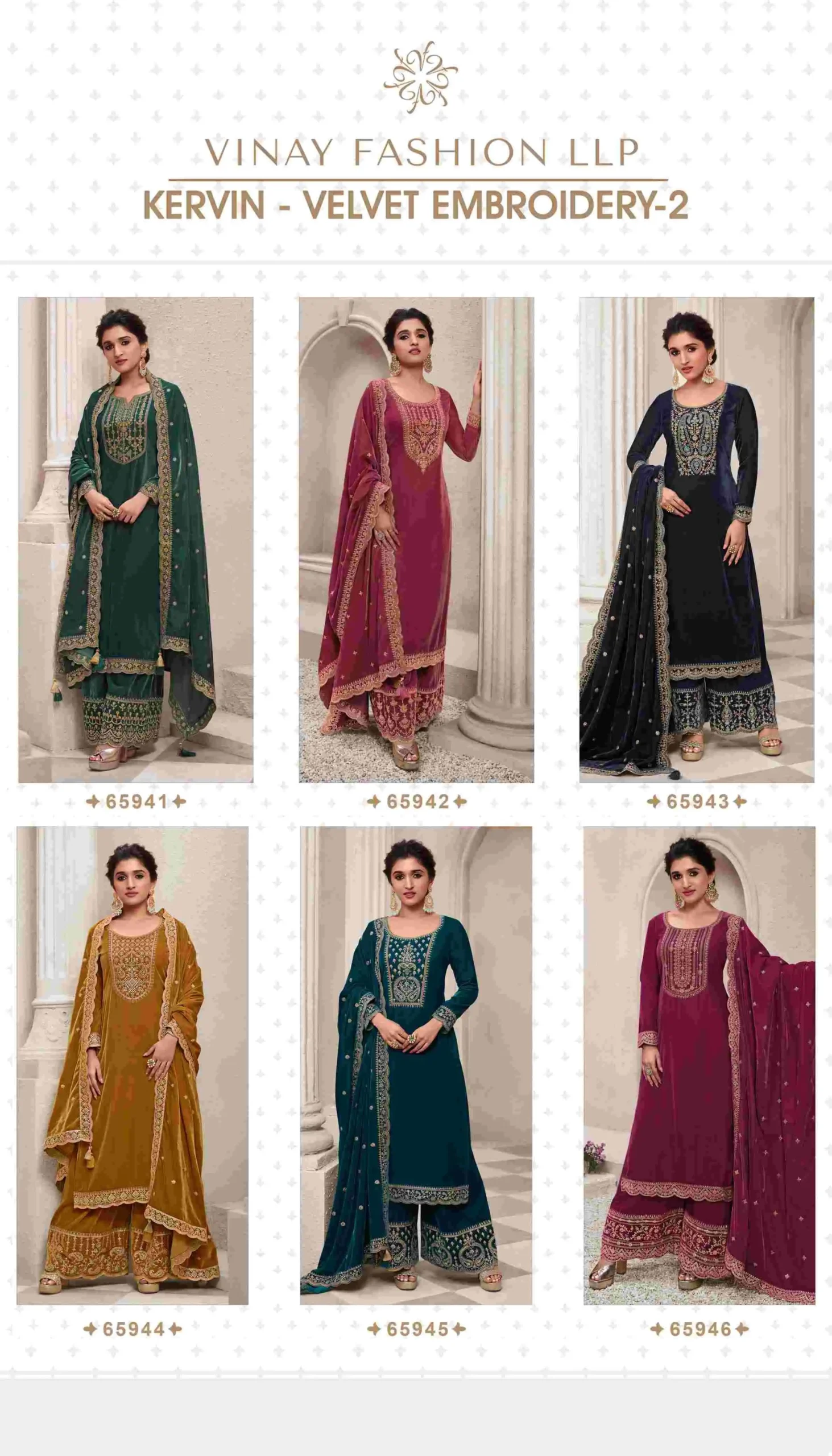 Vinay Fashion Velvet Embroidery Vol 2 Velvet Wholesale Heavy Embroidery Designer Winter Wear Salwar Suit Catalog — Wholesale Salwar Suits, MPA wholesale from Surat — view 6