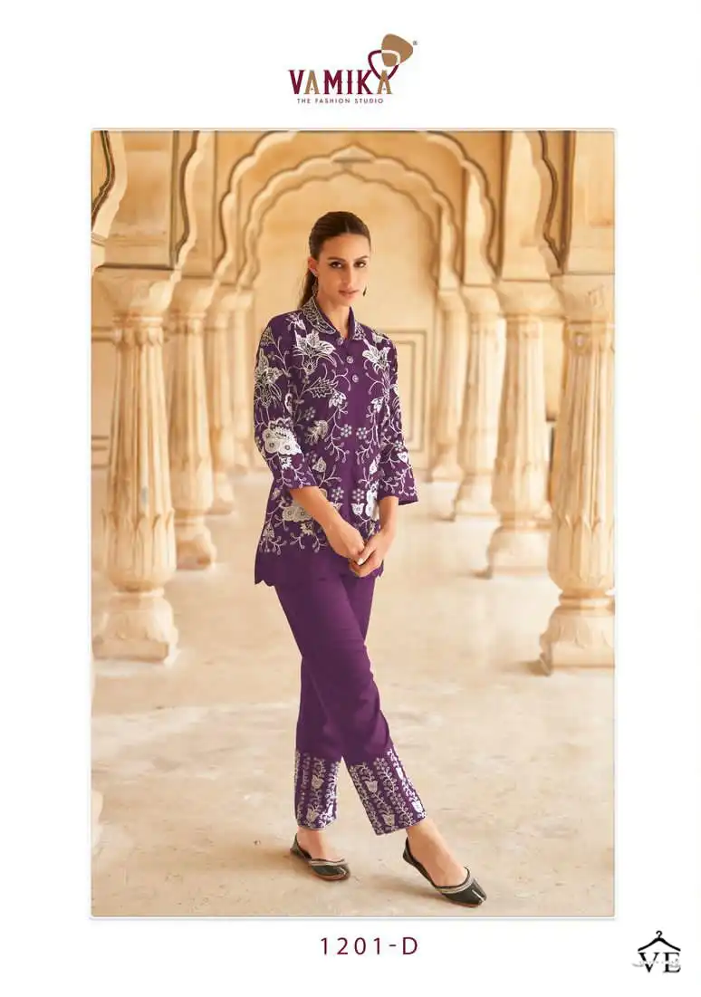 Vamika Veronica Heavy Rayon Wholesale Co-Ord Set Catalog — Wholesale Kurtis, MPA wholesale from Surat — view 3