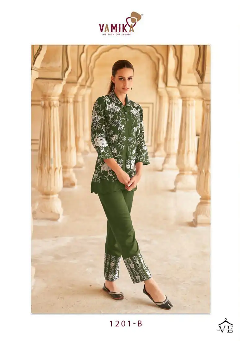 Vamika Veronica Heavy Rayon Wholesale Co-Ord Set Catalog — Wholesale Kurtis, MPA wholesale from Surat — view 4