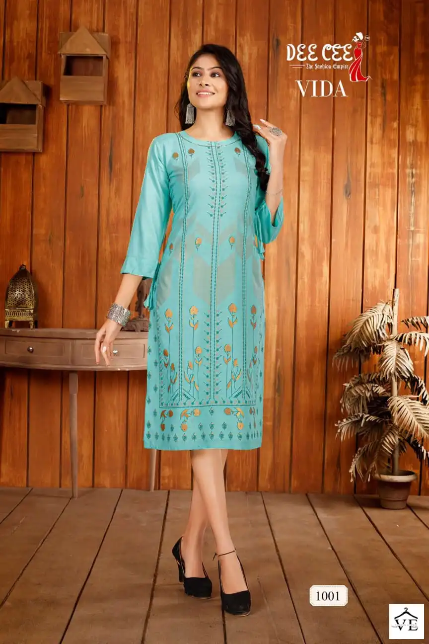 Deecee Vida Heavy Rayon Wholesale Kurtis Catalog — Wholesale Kurtis, MPA wholesale from Surat - Gallery Image 2