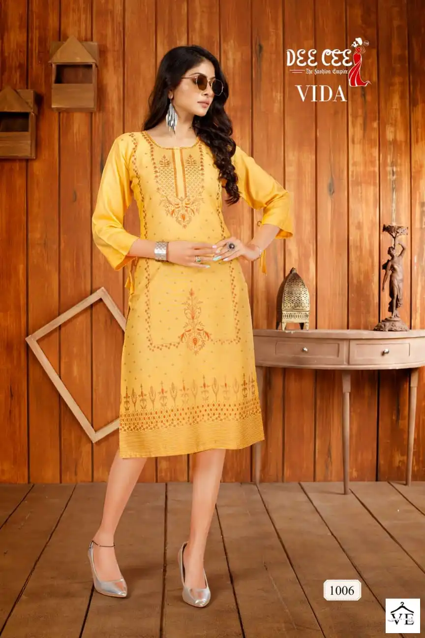 Deecee Vida Heavy Rayon Wholesale Kurtis Catalog — Wholesale Kurtis, MPA wholesale from Surat - Gallery Image 3