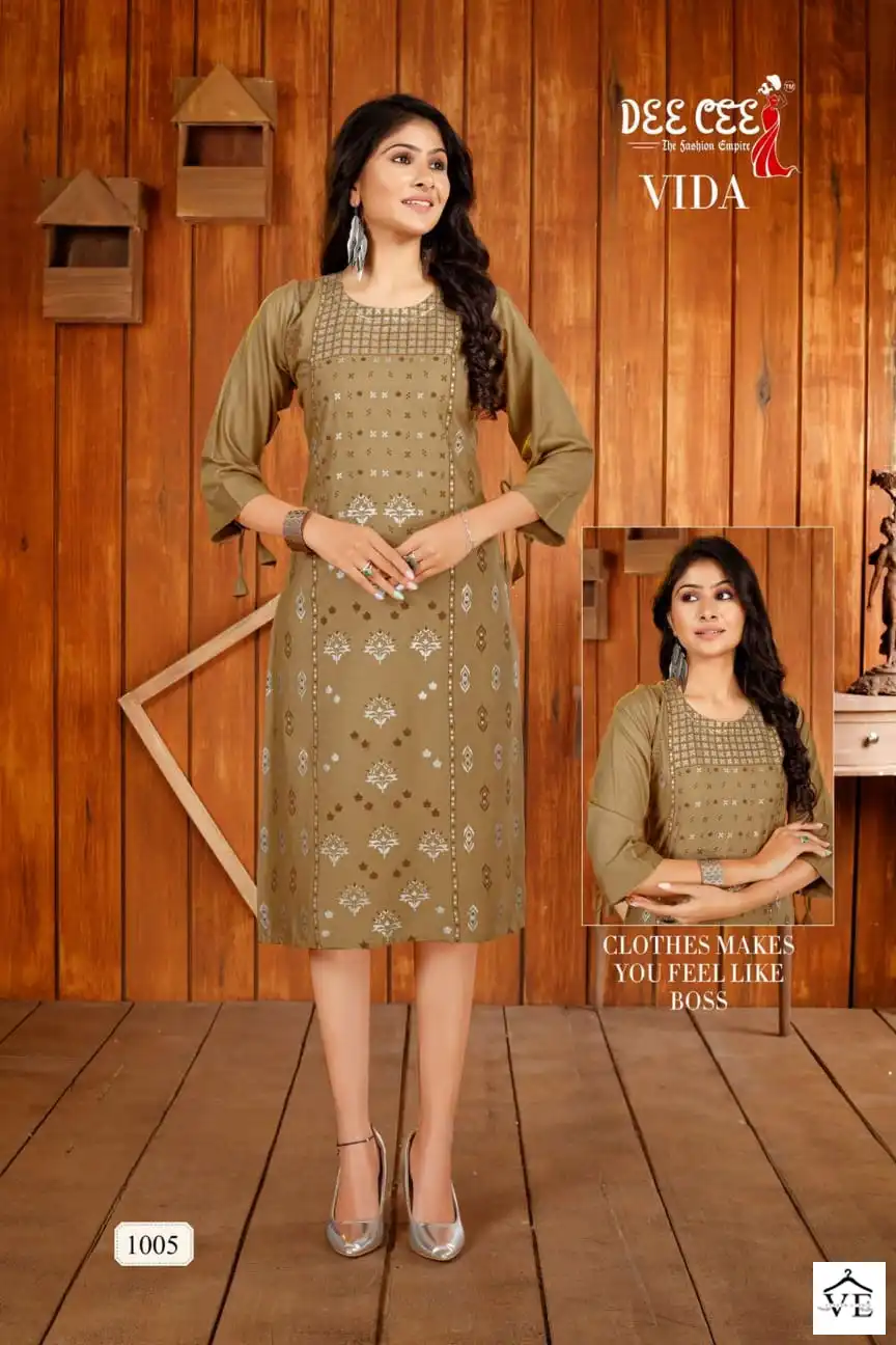 Deecee Vida Heavy Rayon Wholesale Kurtis Catalog — Wholesale Kurtis, MPA wholesale from Surat - Gallery Image 4