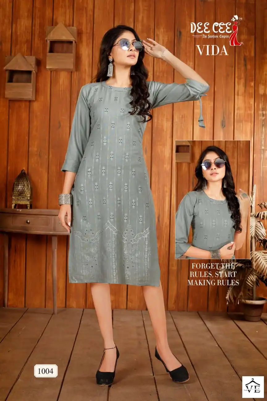 Deecee Vida Heavy Rayon Wholesale Kurtis Catalog — Wholesale Kurtis, MPA wholesale from Surat - Gallery Image 5