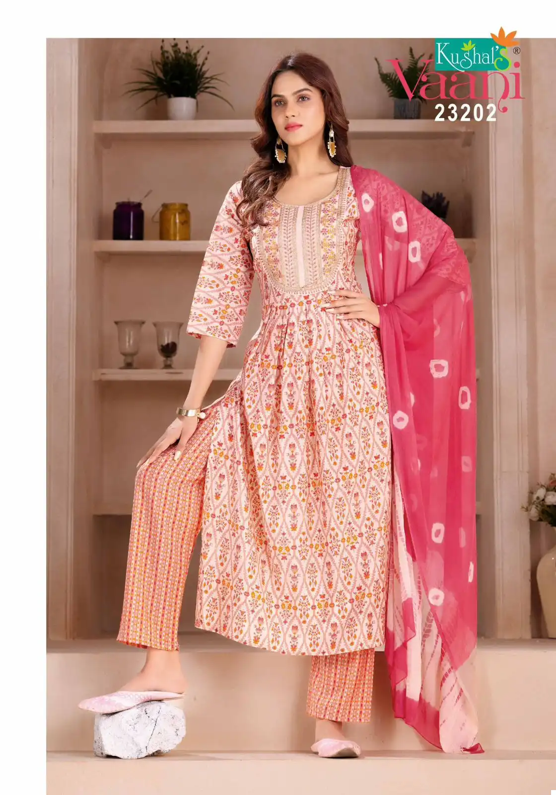 VE Vaani Vol 2 Muslin Printed Wholesale Nayra Cut Readymade Suits Catalog — Wholesale Salwar Suits, MPA wholesale from Surat - Gallery Image 5