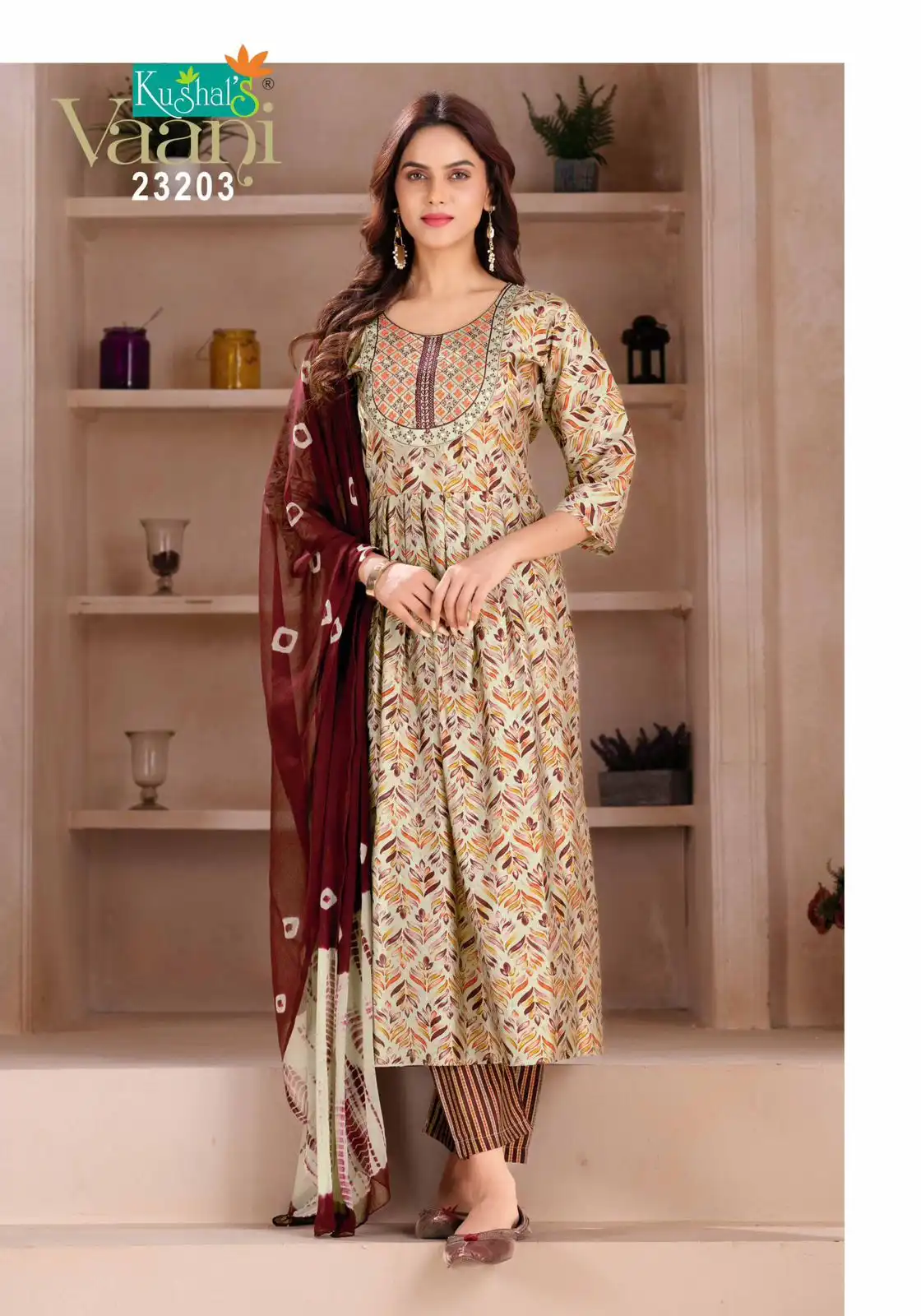 VE Vaani Vol 2 Muslin Printed Wholesale Nayra Cut Readymade Suits Catalog — Wholesale Salwar Suits, MPA wholesale from Surat - Gallery Image 6