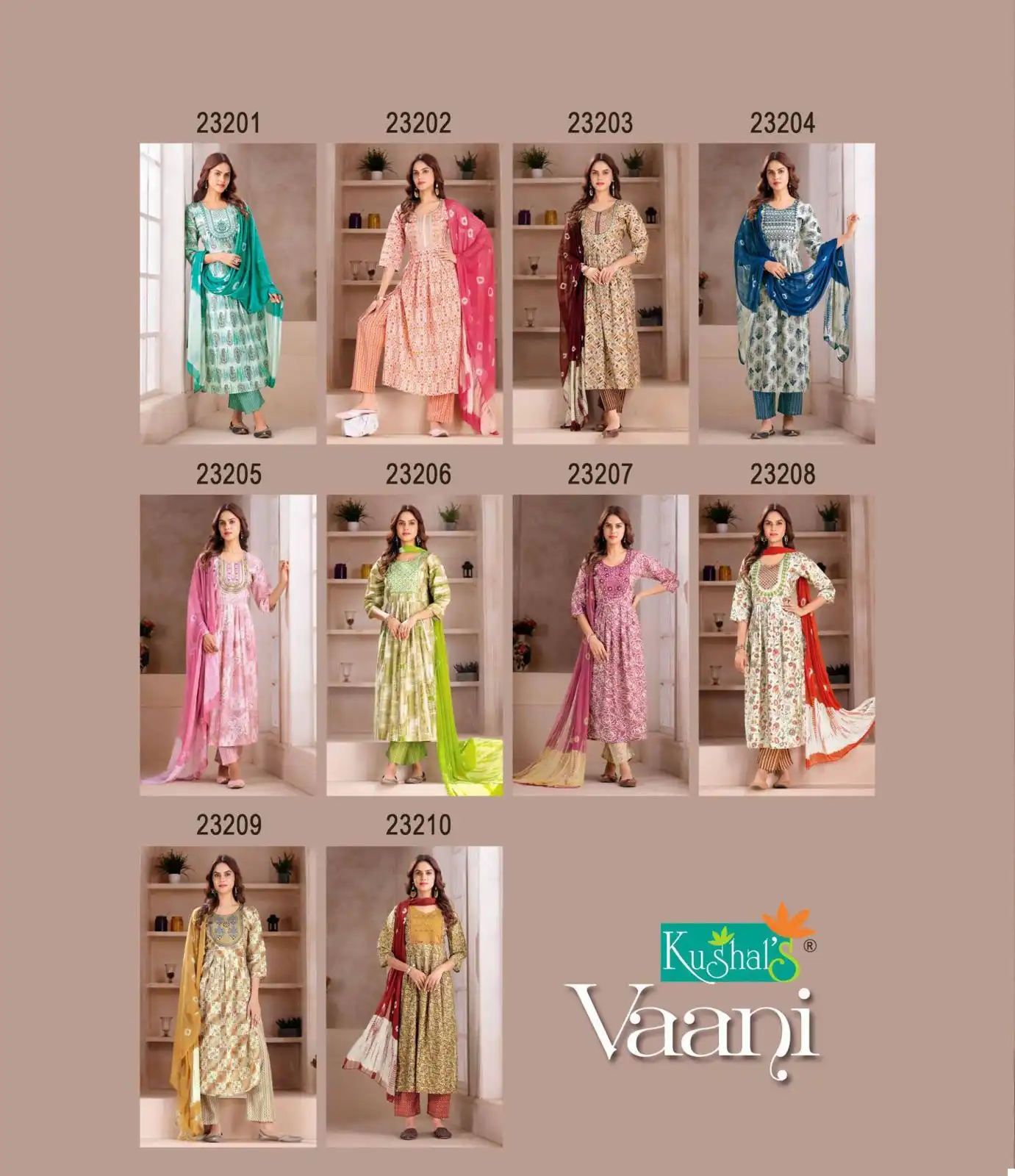 VE Vaani Vol 2 Muslin Printed Wholesale Nayra Cut Readymade Suits Catalog — Wholesale Salwar Suits, MPA wholesale from Surat — view 10
