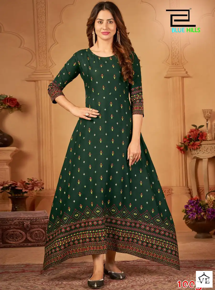 Blue Hills Walkway Vol 45 Rayon 14Kg Wholesale Gown Catalog — Wholesale Kurtis, Blue Hills wholesale from Surat — view 1