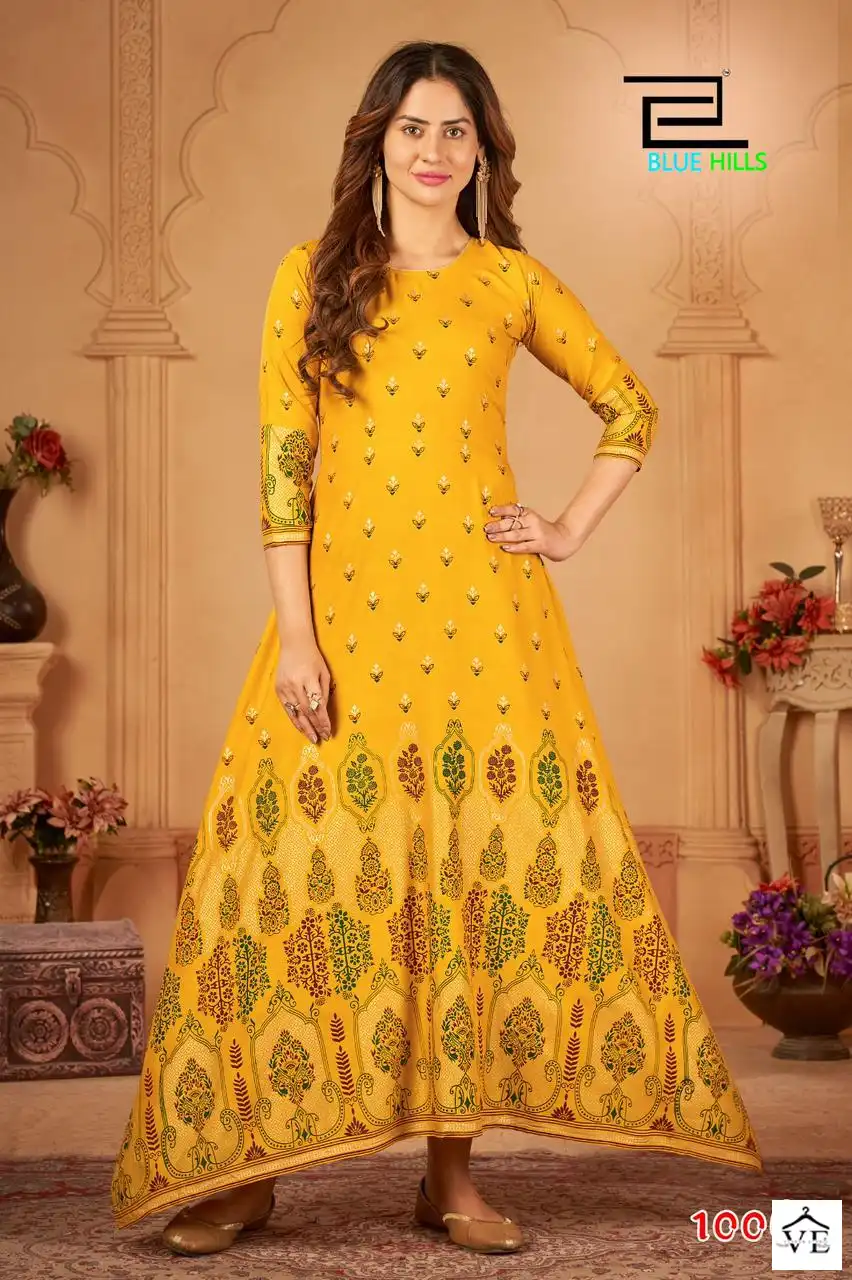 Blue Hills Walkway Vol 45 Rayon 14Kg Wholesale Gown Catalog — Wholesale Kurtis, Blue Hills wholesale from Surat - Gallery Image 5