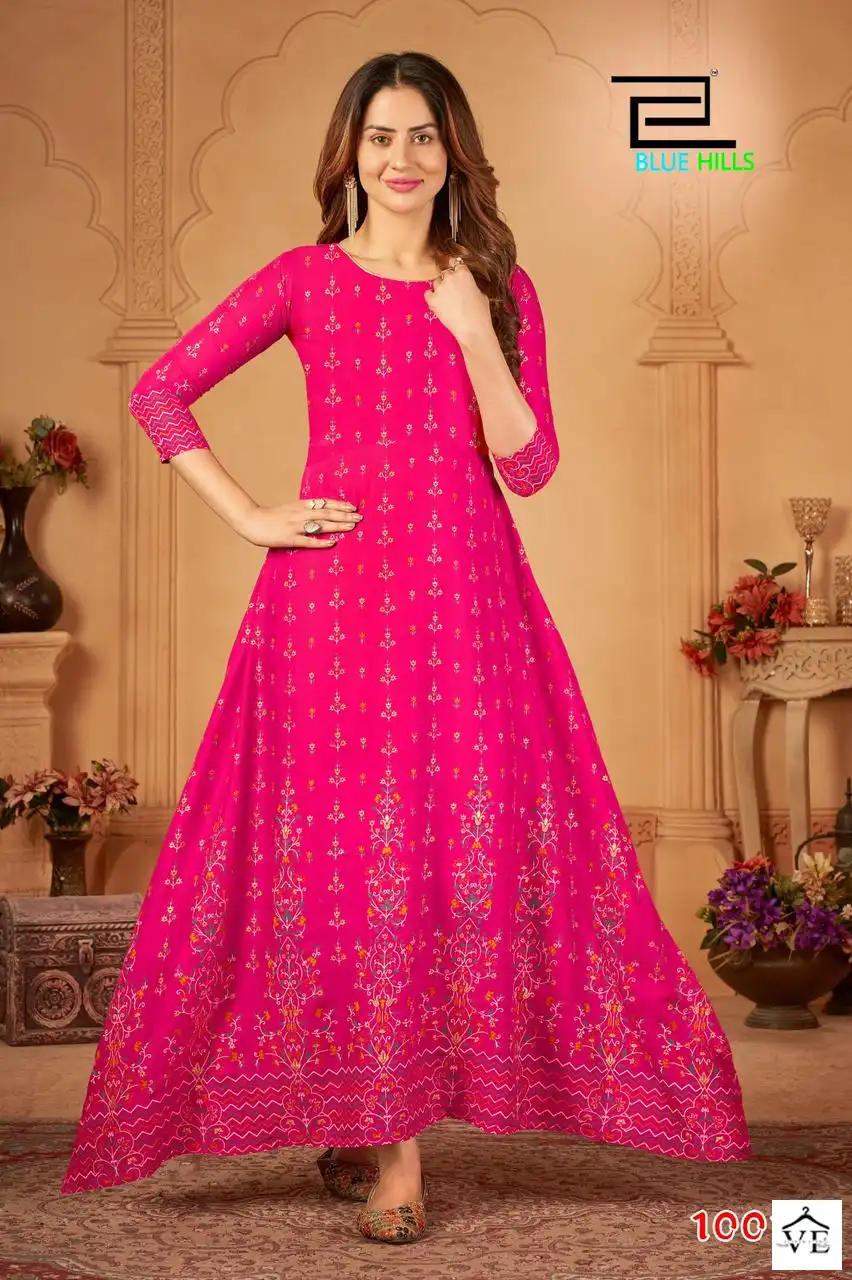 Blue Hills Walkway Vol 45 Rayon 14Kg Wholesale Gown Catalog — Wholesale Kurtis, Blue Hills wholesale from Surat - Gallery Image 6