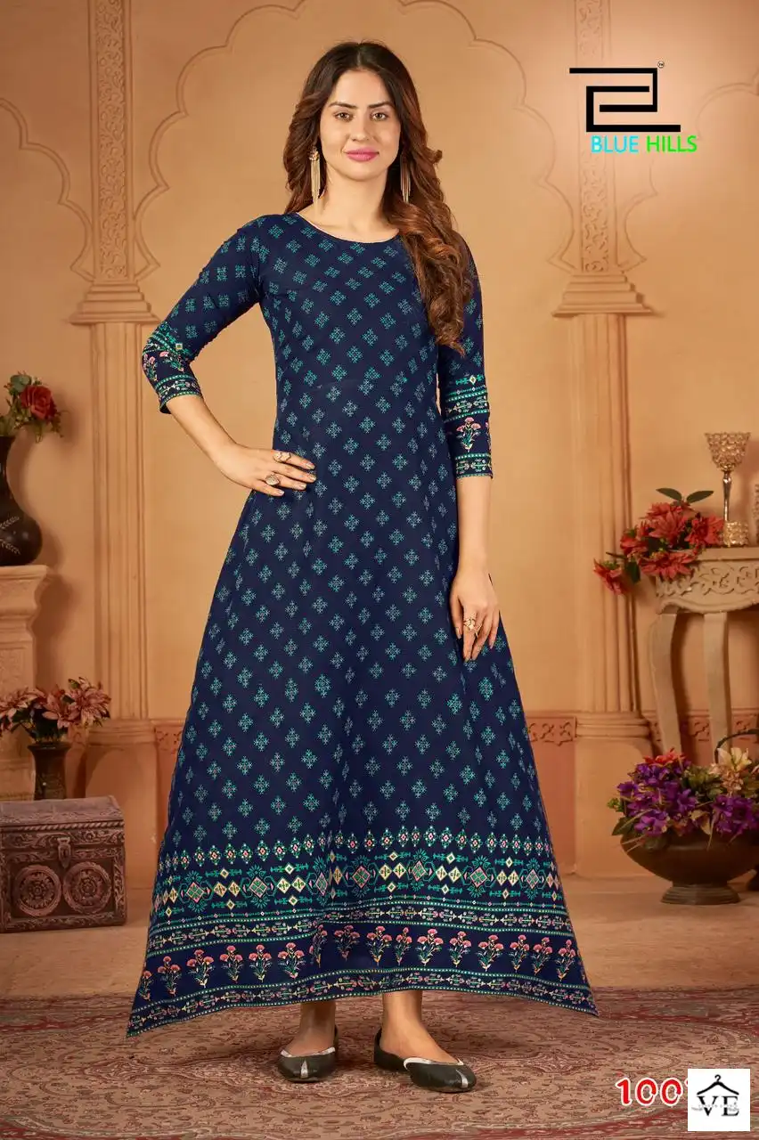 Blue Hills Walkway Vol 45 Rayon 14Kg Wholesale Gown Catalog — Wholesale Kurtis, Blue Hills wholesale from Surat - Gallery Image 7