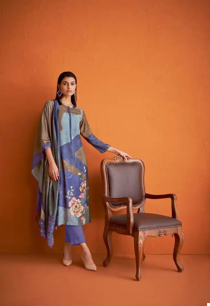 Sahiba Wave Floral Staple Twill Wholesale Winter Wear Salwar Suit Catalog — Wholesale Salwar Suits, MPA wholesale from Surat - Gallery Image 2