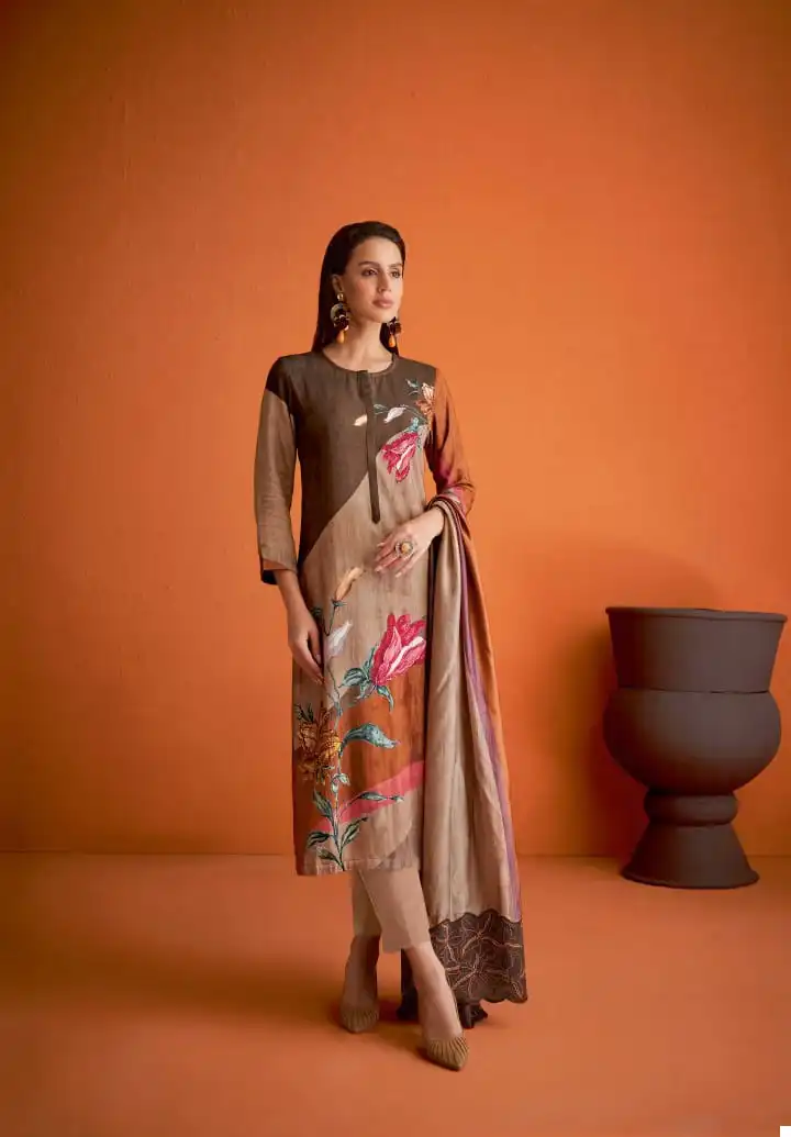 Sahiba Wave Floral Staple Twill Wholesale Winter Wear Salwar Suit Catalog — Wholesale Salwar Suits, MPA wholesale from Surat - Gallery Image 5