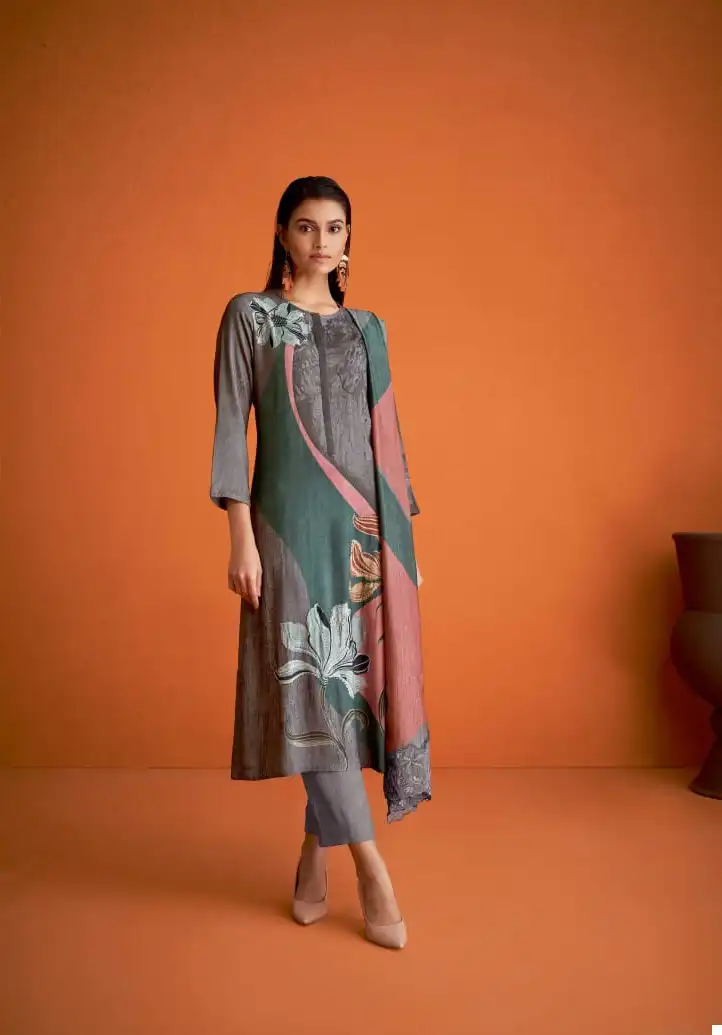 Sahiba Wave Floral Staple Twill Wholesale Winter Wear Salwar Suit Catalog — Wholesale Salwar Suits, MPA wholesale from Surat - Gallery Image 6