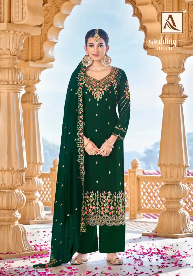 Alok Suits Wedding Touch Georgette Wholesale Designer Salwar Suit Catalog — Wholesale Salwar Suits, Alok Suit wholesale from Surat — view 4