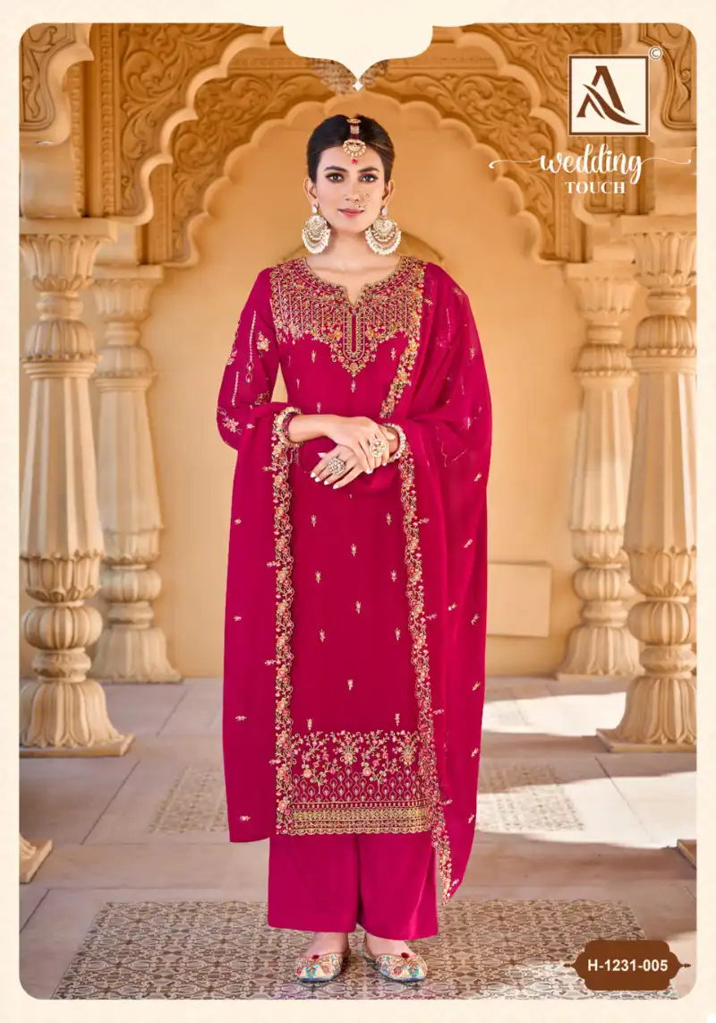 Alok Suits Wedding Touch Georgette Wholesale Designer Salwar Suit Catalog — Wholesale Salwar Suits, Alok Suit wholesale from Surat — view 5