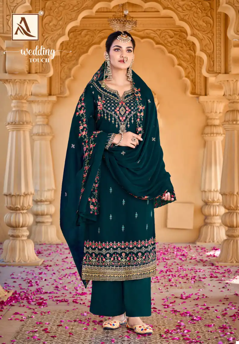 Alok Suits Wedding Touch Georgette Wholesale Designer Salwar Suit Catalog — Wholesale Salwar Suits, Alok Suit wholesale from Surat — view 6