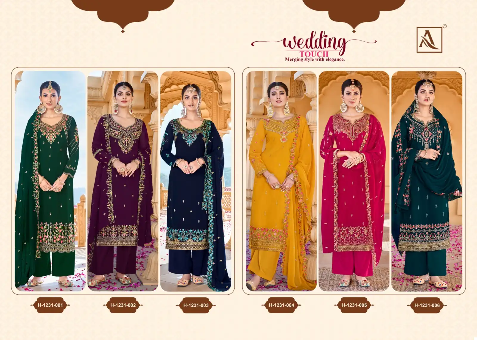 Alok Suits Wedding Touch Georgette Wholesale Designer Salwar Suit Catalog — Wholesale Salwar Suits, Alok Suit wholesale from Surat — view 7
