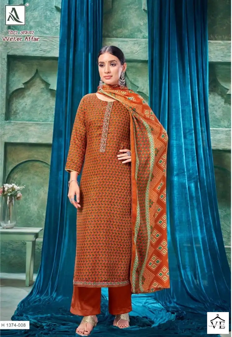 Alok Suits Winter Affair Pashmina Wholesale Embroidery Works Winter Wear Salwar Suit Catalog — Wholesale Salwar Suits, Alok Suit wholesale from Surat - Gallery Image 8