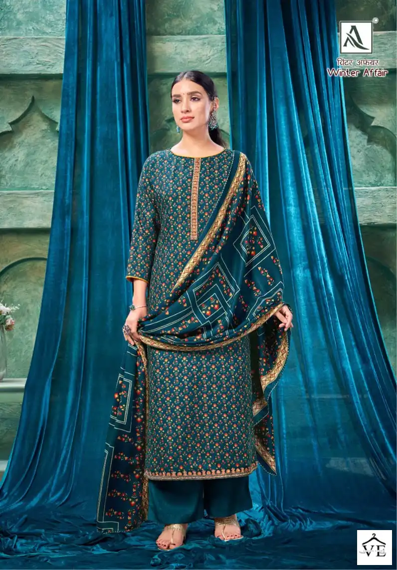 Alok Suits Winter Affair Pashmina Wholesale Embroidery Works Winter Wear Salwar Suit Catalog — Wholesale Salwar Suits, Alok Suit wholesale from Surat - Gallery Image 3