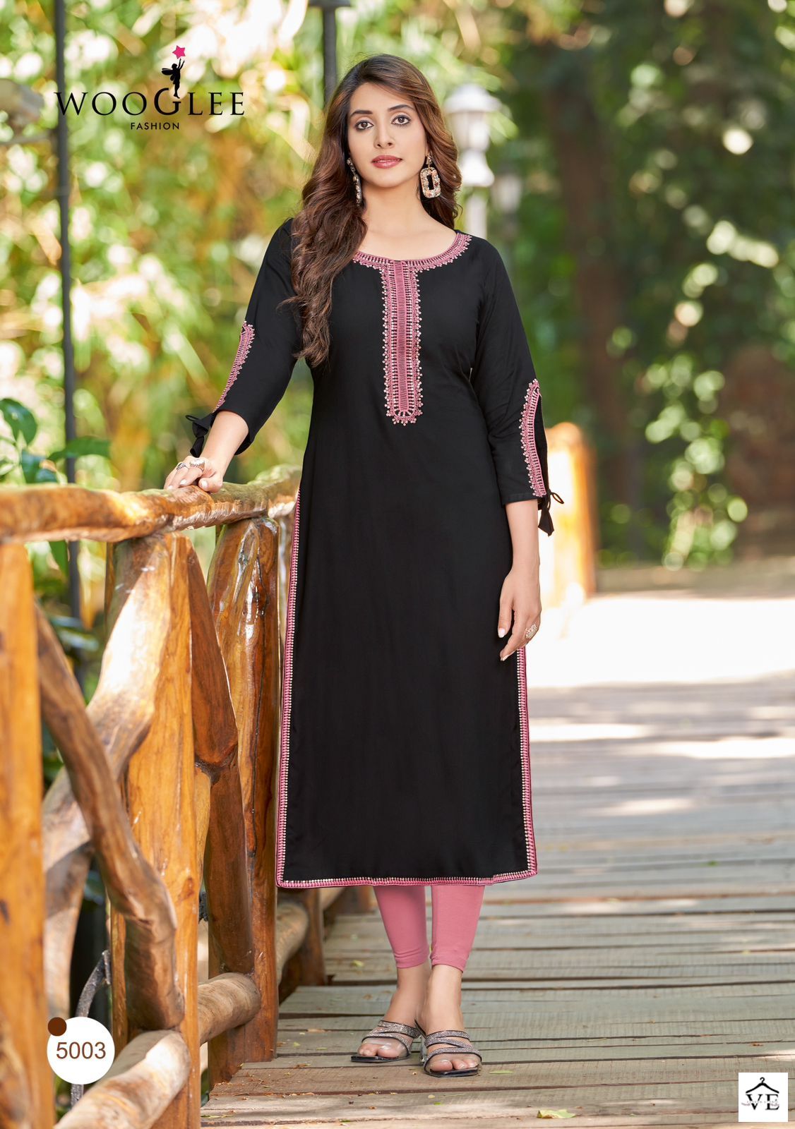 Wooglee Shloka Rayon Wholesale Fancy Embroidery Work Kurtis Catalog — Wholesale Salwar Suits, MPA wholesale from Surat - Gallery Image 2