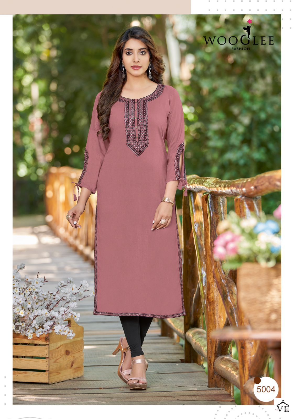 Wooglee Shloka Rayon Wholesale Fancy Embroidery Work Kurtis Catalog — Wholesale Salwar Suits, MPA wholesale from Surat - Gallery Image 3