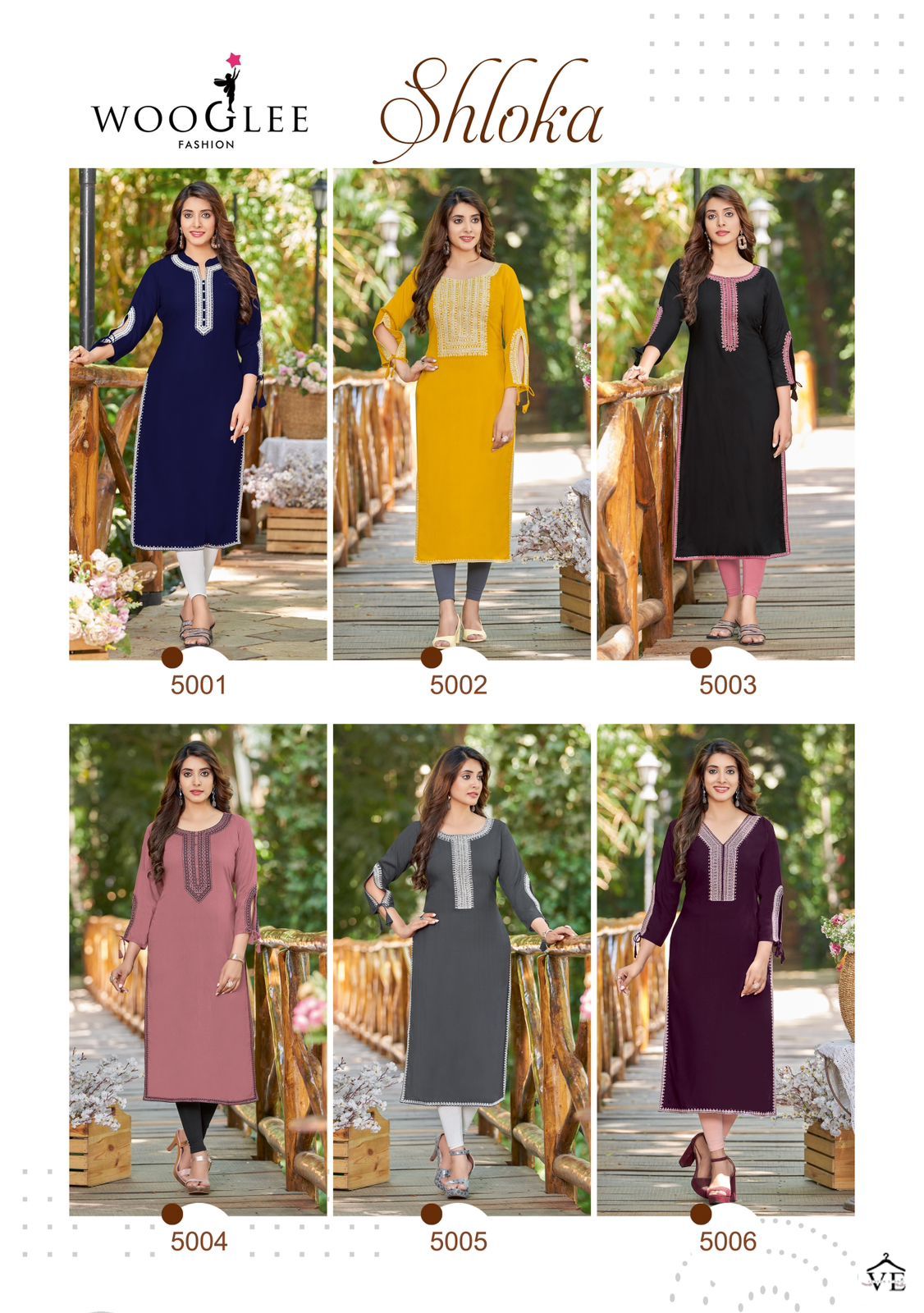 Wooglee Shloka Rayon Wholesale Fancy Embroidery Work Kurtis Catalog — Wholesale Salwar Suits, MPA wholesale from Surat — view 7