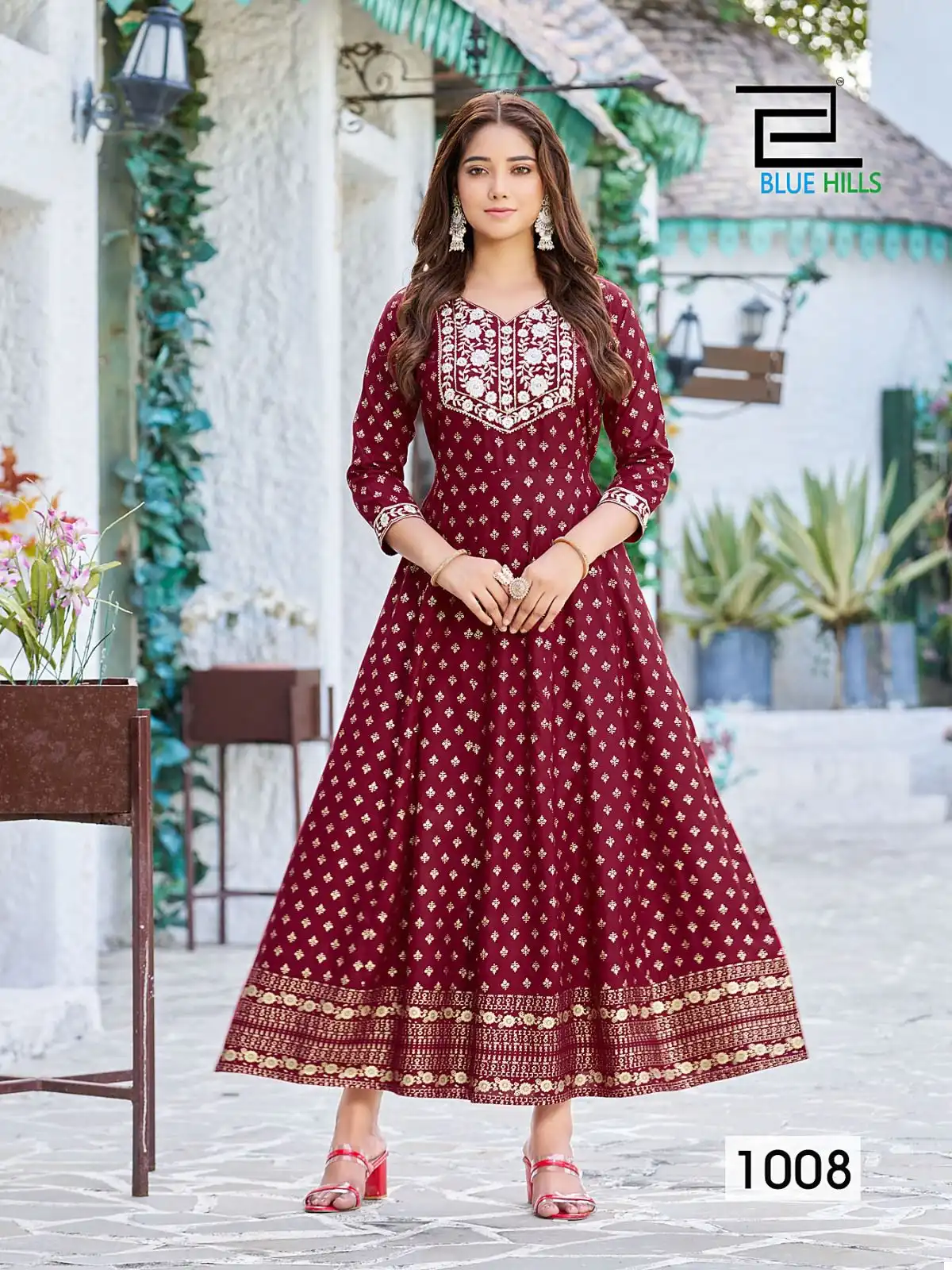 Blue Hills Walkway Remix Vol 1 Rayon 14 Kg Wholesale Anarkali Gown Catalog — Wholesale Kurtis, Blue Hills wholesale from Surat - Gallery Image 4