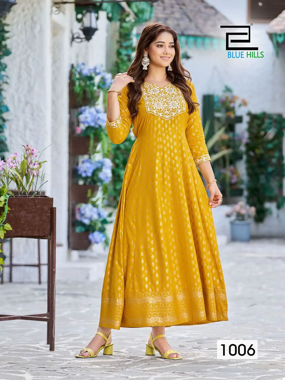 Blue Hills Walkway Remix Vol 1 Rayon 14 Kg Wholesale Anarkali Gown Catalog — Wholesale Kurtis, Blue Hills wholesale from Surat - Gallery Image 5