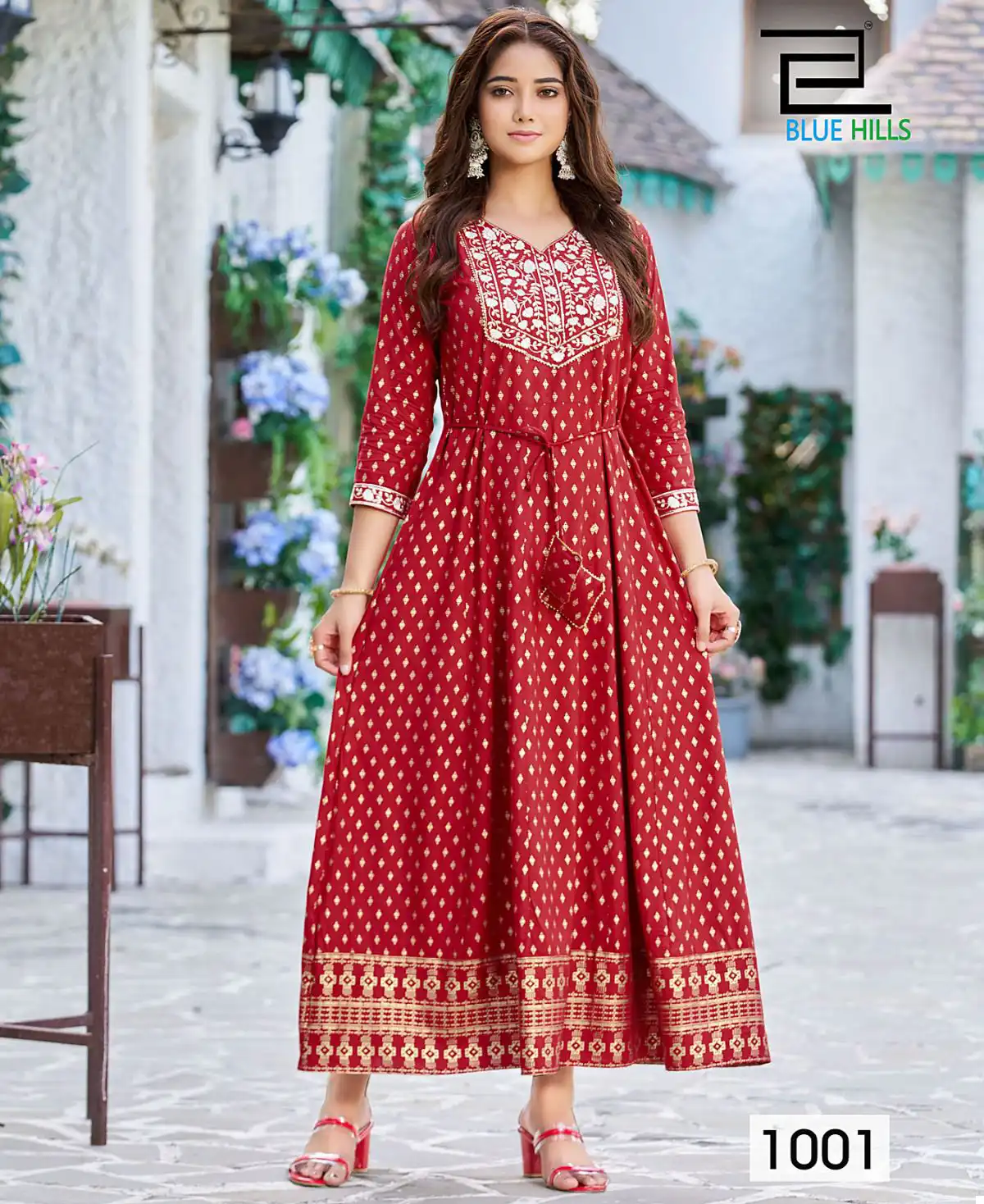 Blue Hills Walkway Remix Vol 1 Rayon 14 Kg Wholesale Anarkali Gown Catalog — Wholesale Kurtis, Blue Hills wholesale from Surat — view 1