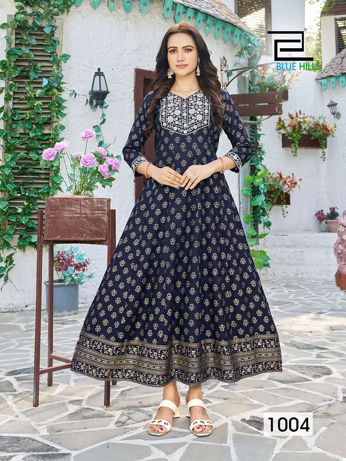 Blue Hills Walkway Remix Vol 1 Rayon 14 Kg Wholesale Anarkali Gown Catalog — Wholesale Kurtis, Blue Hills wholesale from Surat - Gallery Image 7