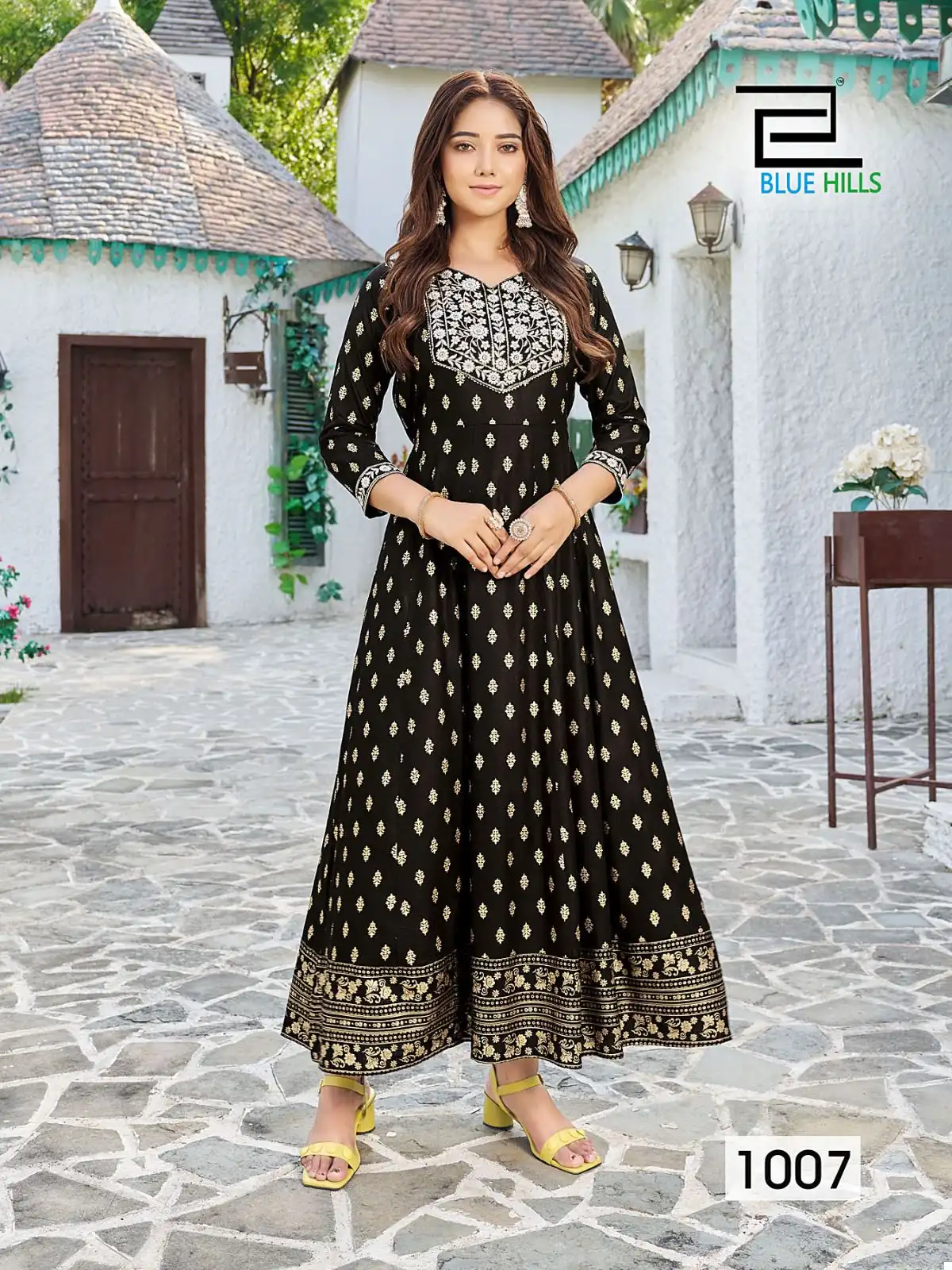 Blue Hills Walkway Remix Vol 1 Rayon 14 Kg Wholesale Anarkali Gown Catalog — Wholesale Kurtis, Blue Hills wholesale from Surat - Gallery Image 3