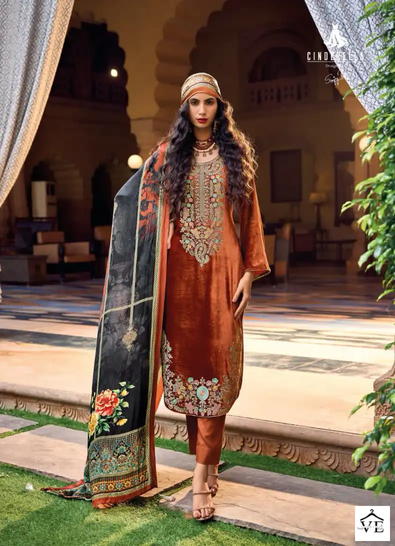 Cindrella The Festive Edit Pure Persian Viscose Velvet Wholesale Designer Winter Wear Salwar Suit Catalog — Wholesale Salwar Suits, MPA wholesale from Surat — Photo 4
