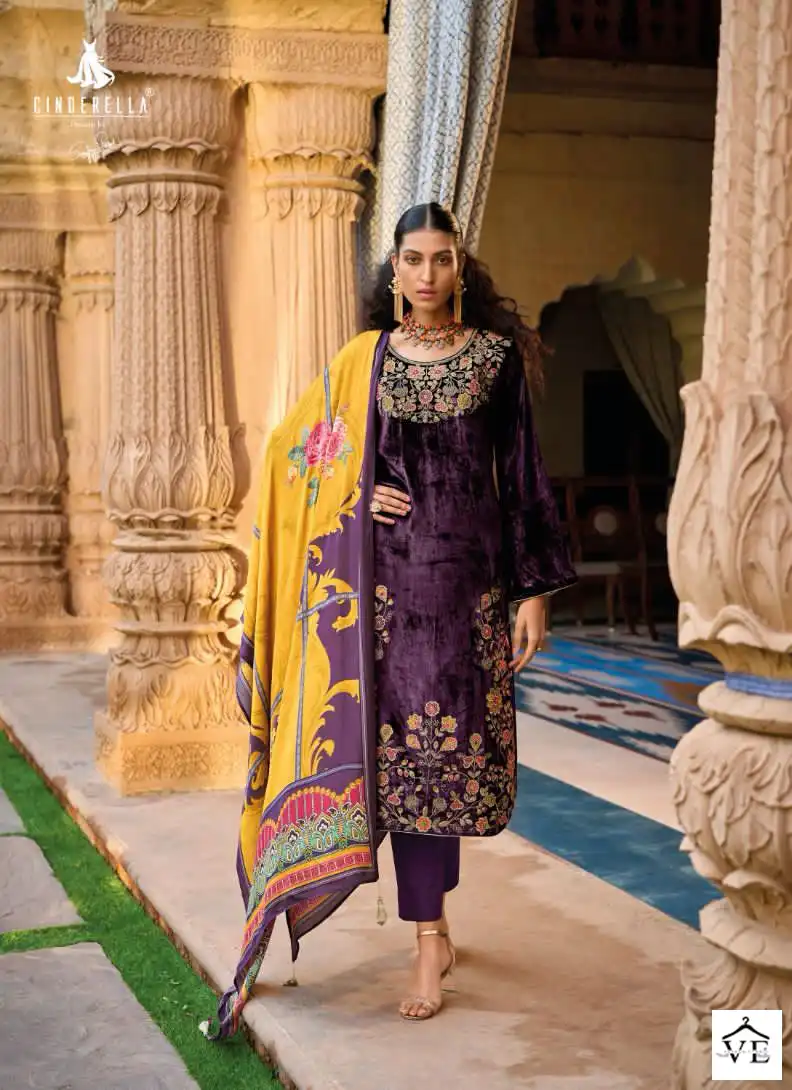 Cindrella The Festive Edit Pure Persian Viscose Velvet Wholesale Designer Winter Wear Salwar Suit Catalog — Wholesale Salwar Suits, MPA wholesale from Surat — Photo 5