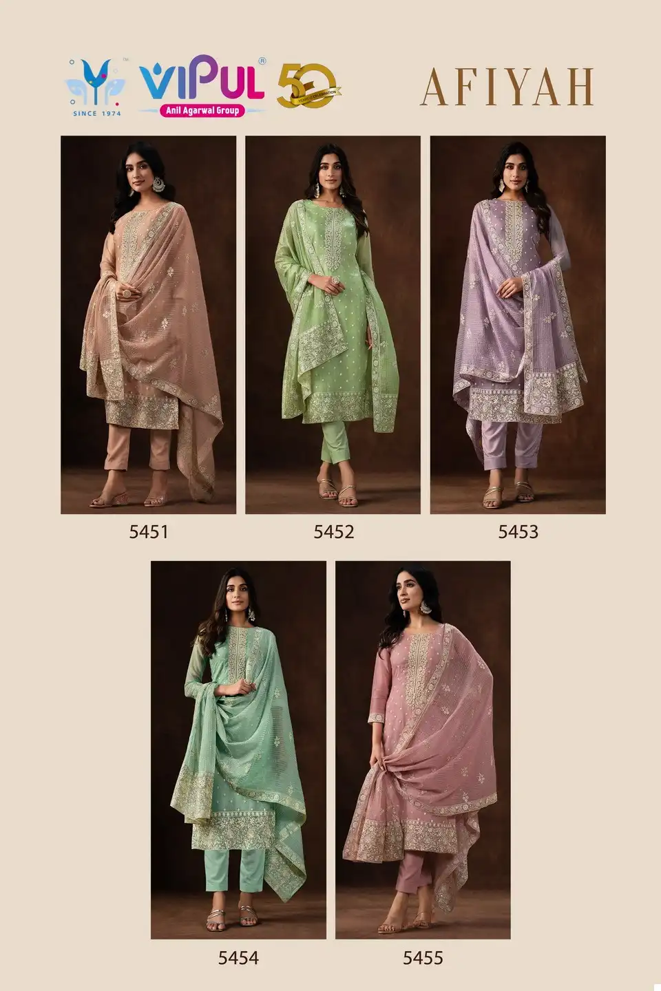 Vipul Aafiya Soft Organza Wholesale Designer Salwar Suit Catalog — Wholesale Salwar Suits, MPA wholesale from Surat — view 6