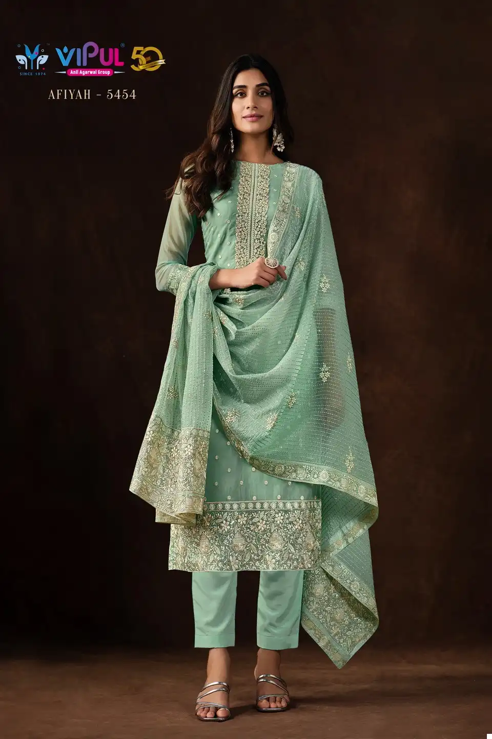 Vipul Aafiya Soft Organza Wholesale Designer Salwar Suit Catalog — Wholesale Salwar Suits, MPA wholesale from Surat - Gallery Image 2