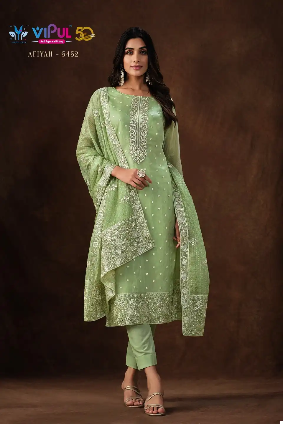 Vipul Aafiya Soft Organza Wholesale Designer Salwar Suit Catalog — Wholesale Salwar Suits, MPA wholesale from Surat - Gallery Image 4