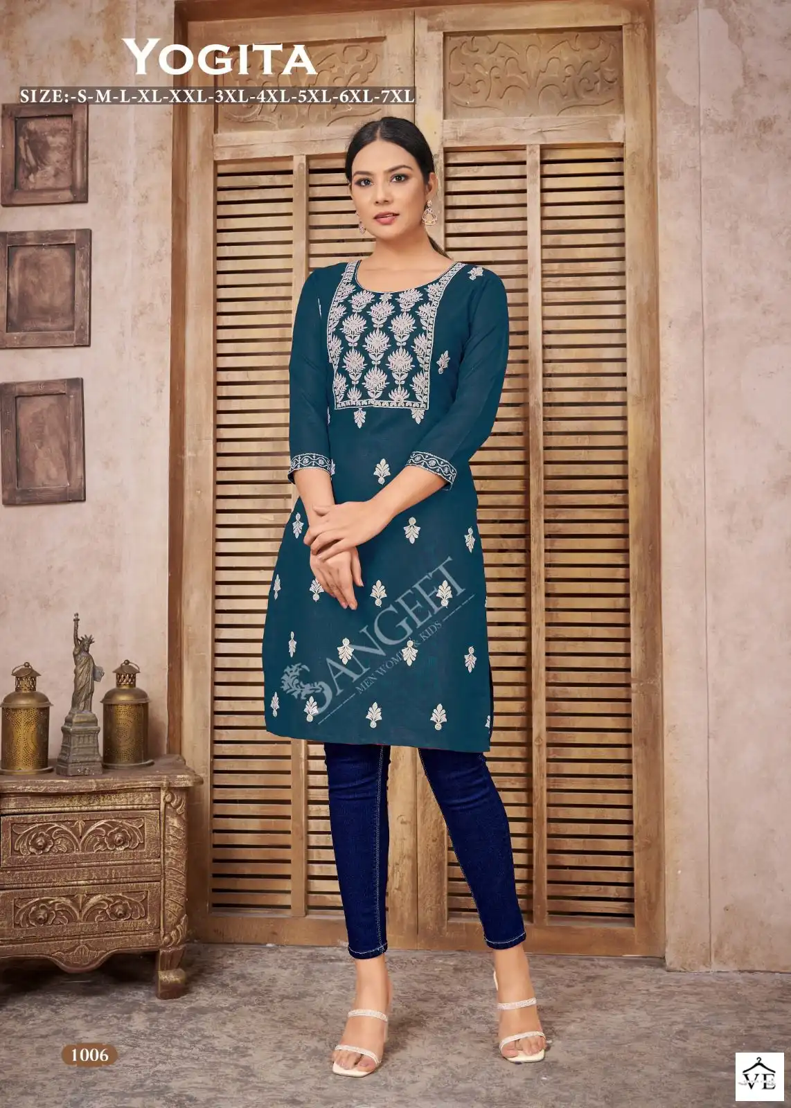 Vardan Ethnic Yogita Magic Cotton Wholesale Designer Kurtis Catalog — Wholesale Kurtis, MPA wholesale from Surat - Gallery Image 2