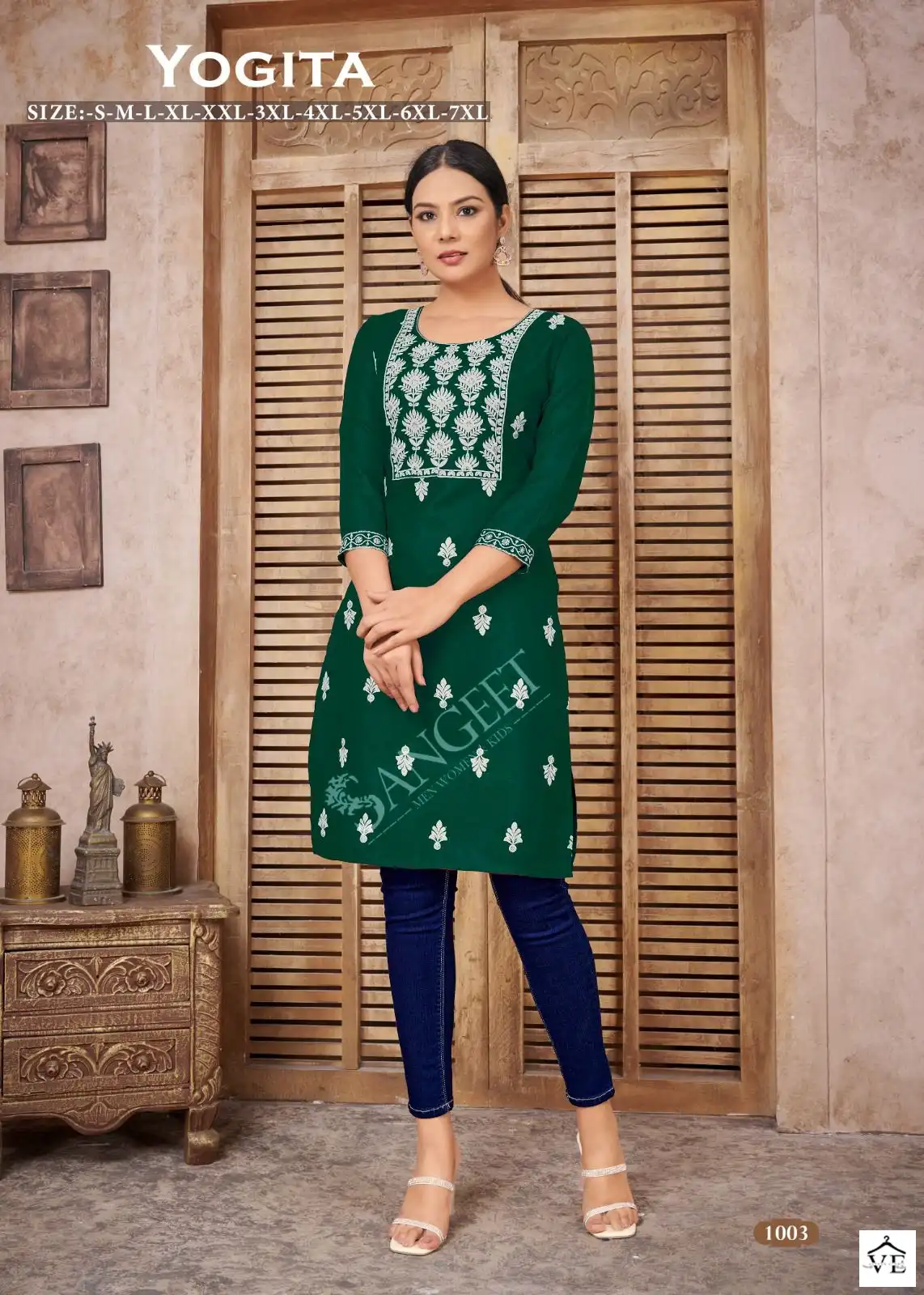 Vardan Ethnic Yogita Magic Cotton Wholesale Designer Kurtis Catalog — Wholesale Kurtis, MPA wholesale from Surat - Gallery Image 4