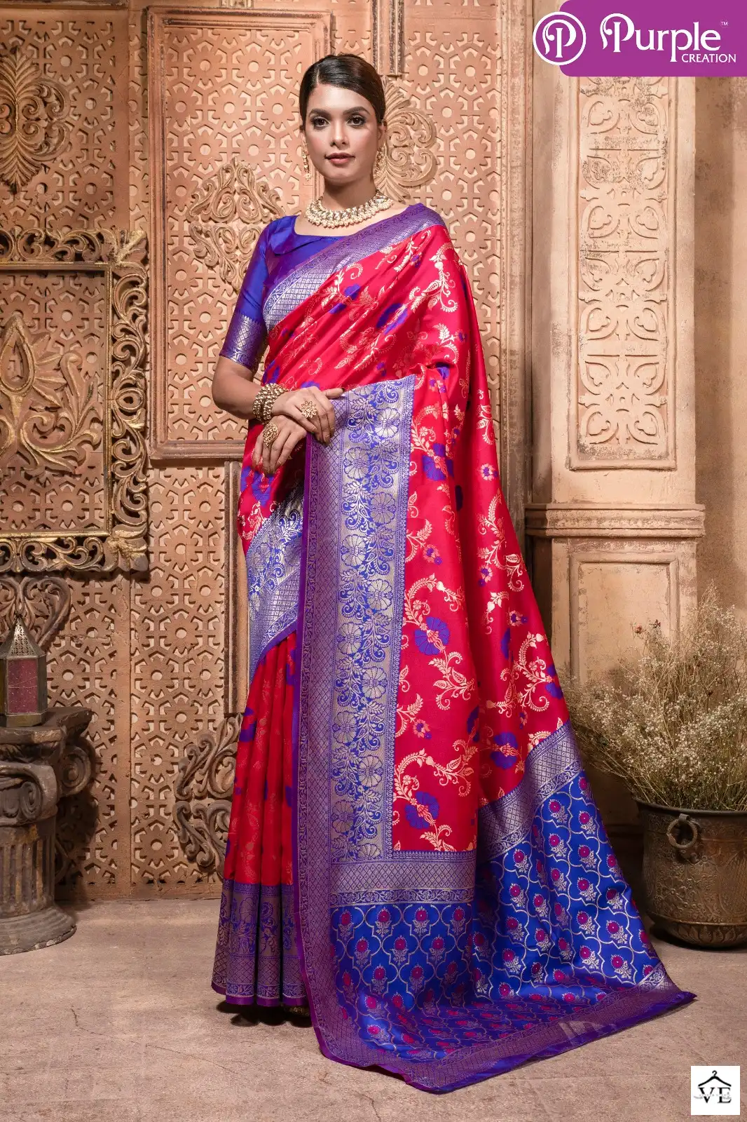 Purple Creation Zari Vol 7 Banarasi Silk Wholesale Sarees Catalog — Wholesale Sarees, MPA wholesale from Surat - Gallery Image 3
