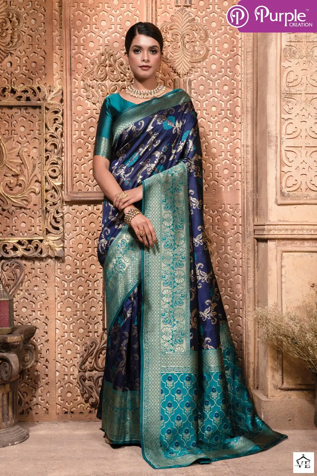 Purple Creation Zari Vol 7 Banarasi Silk Wholesale Sarees Catalog — Wholesale Sarees, MPA wholesale from Surat — view 4
